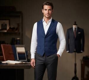 Men’s Hugo boss blue vest waistcoat sz medium